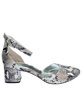DAVID TATE Genuine Leather Snakeskin Print Block Heels Size 8.5